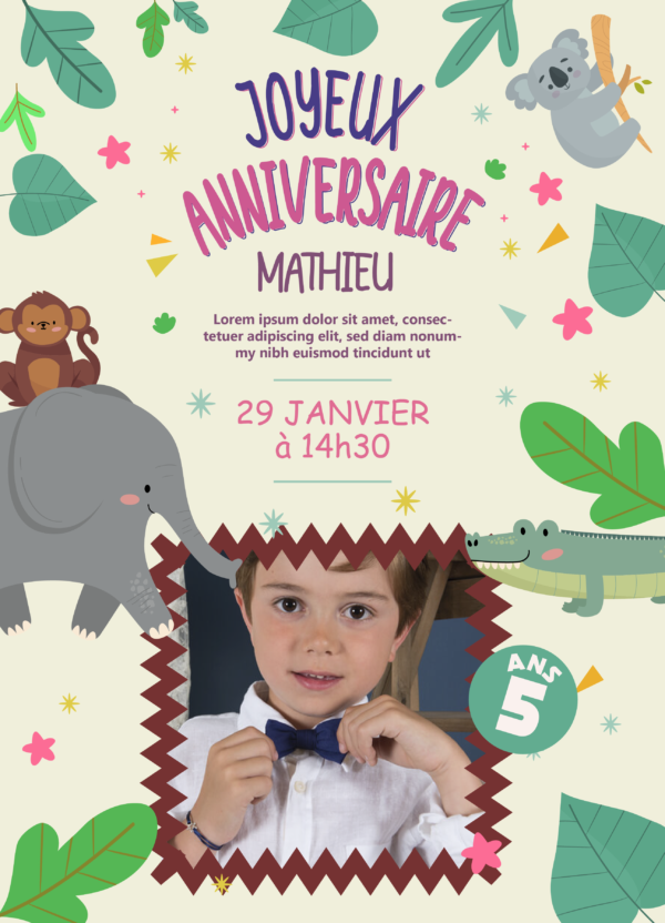 Invitation anniversaire  lot de 12 – Image 2