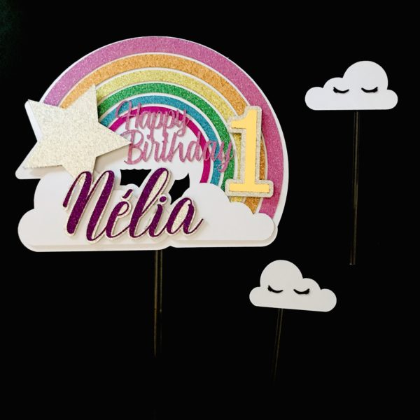 toppers 3D arc en ciel