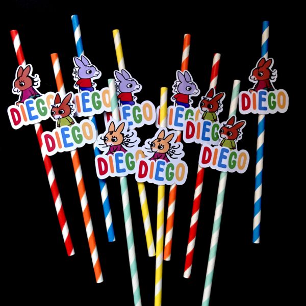 Kit 10 pailles et 12 mini toppers TROTRO