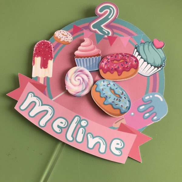 Toppers Gourmandise 3D personnalisé – Image 3