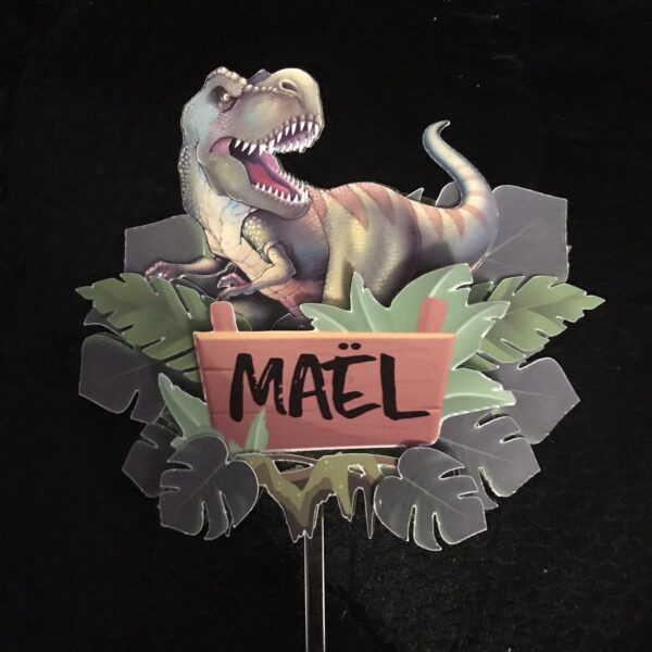 Toppers Dinosaure Tyranosaure 3D personnalisé
