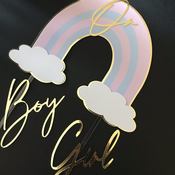 Kit Toppers Boy Or Girl Arc en ciel personnalisé – Image 4