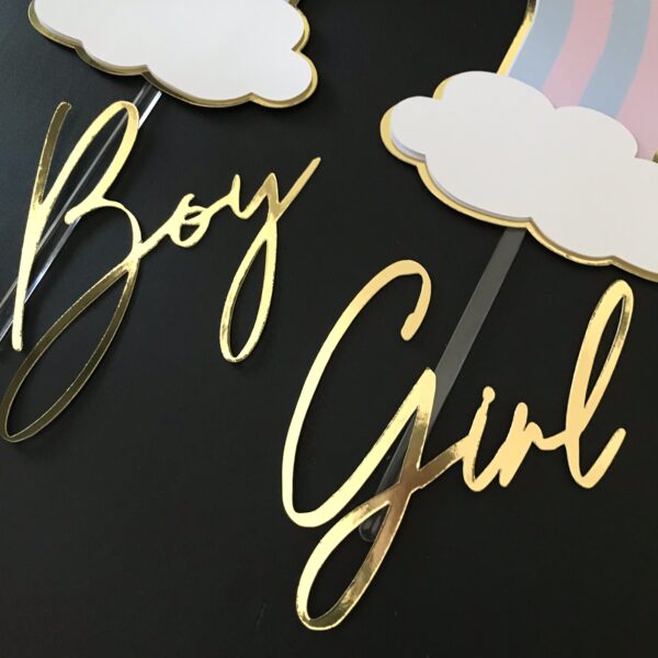 Kit Toppers Boy Or Girl Arc en ciel personnalisé – Image 3