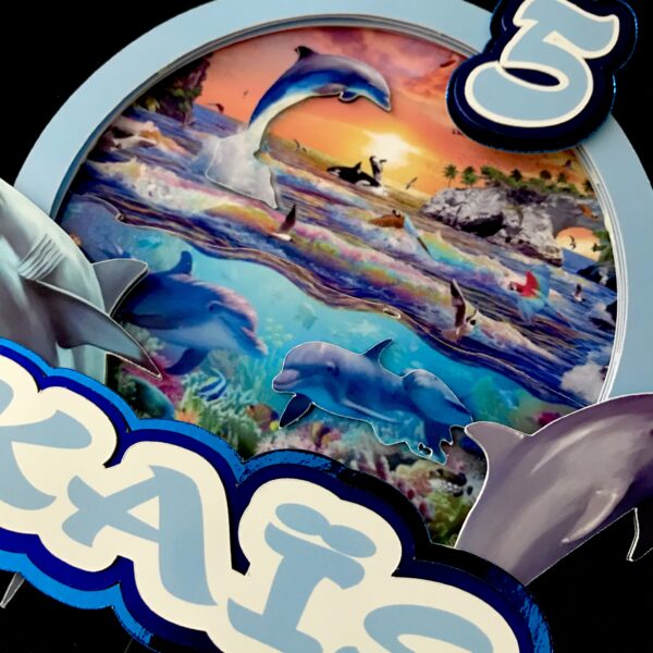 Toppers Océan Dauphin  3D personnalisé – Image 3