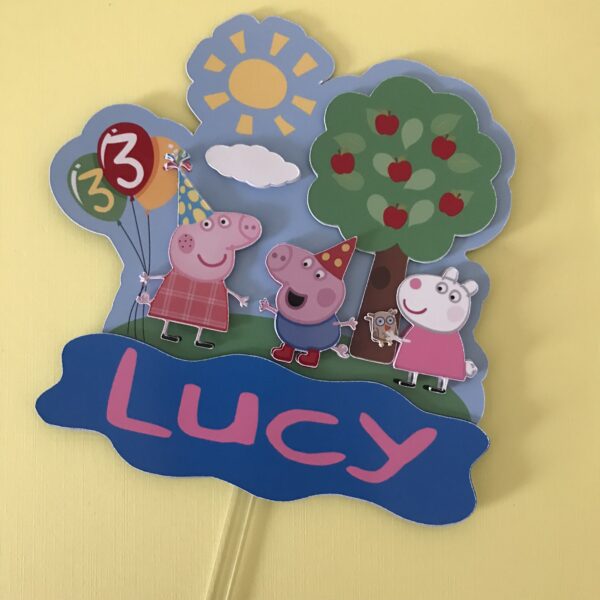 Toppers Peppa Pig Birthday personnalisé