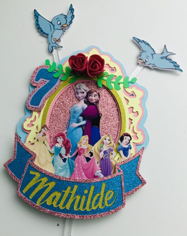 Toppers Princesse Disney au choix 3D personnalisé