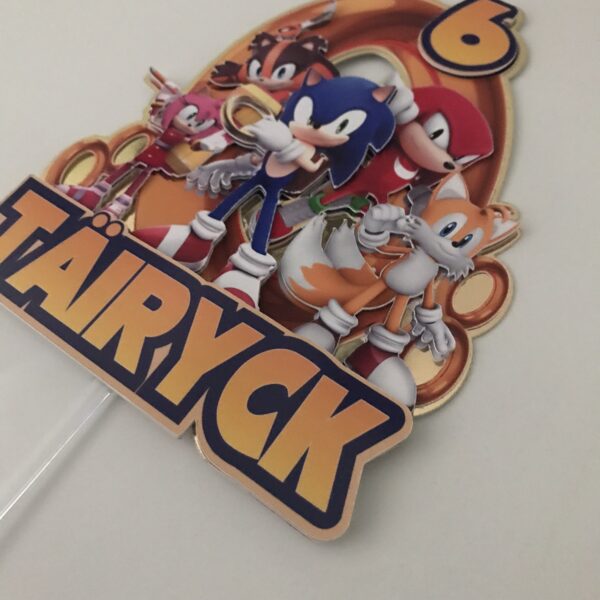 Toppers Sonic Gold personnalisé – Image 2