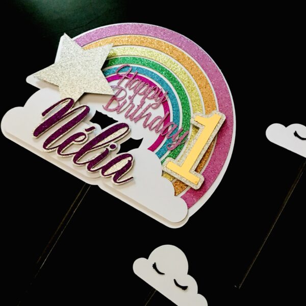 Toppers Arc en Ciel  3D personnalisé – Image 3