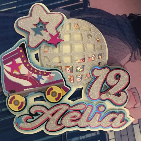 Toppers ROLLER DISCO Shaker 3D personnalisé