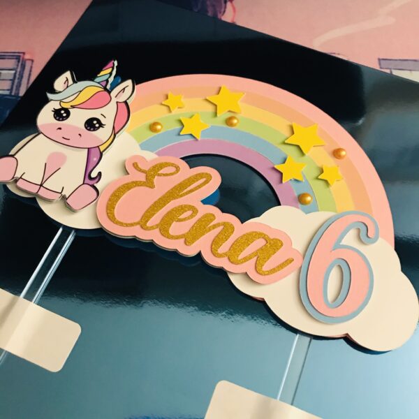 Toppers Licorne 3D personnalisé – Image 4