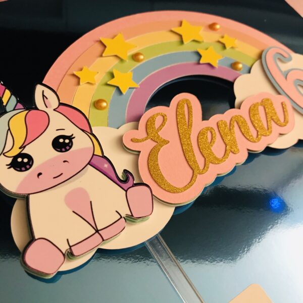 Toppers Licorne 3D personnalisé – Image 2