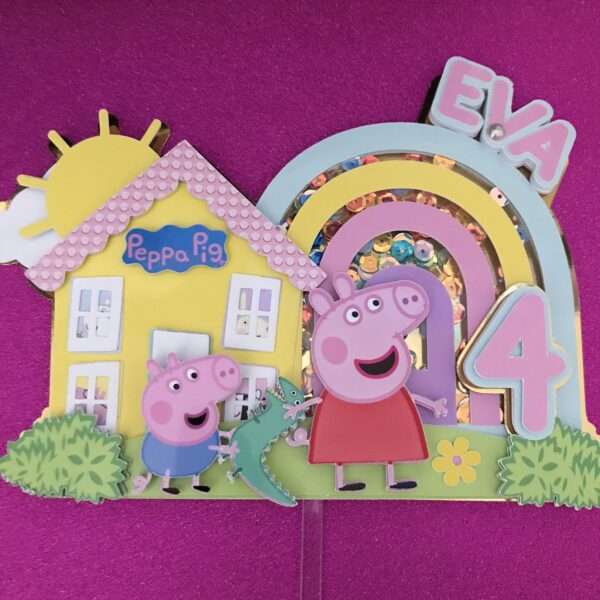 Toppers Peppa Pig Shaker 3D personnalisé