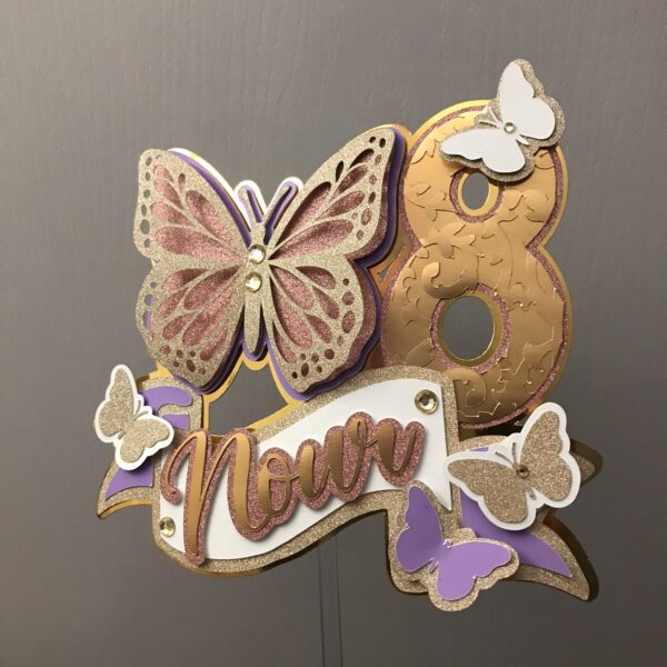 Toppers PAPILLON 3D personnalisé – Image 2