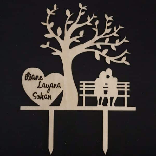 Toppers ARBRE LOVE Bois personnalisé