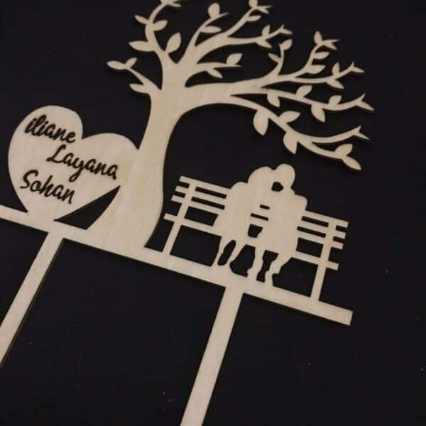 Toppers ARBRE LOVE Bois personnalisé – Image 3
