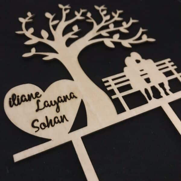 Toppers ARBRE LOVE Bois personnalisé – Image 2