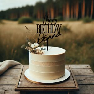 Toppers acrylique BIRTHDAY Noir Personnalisé