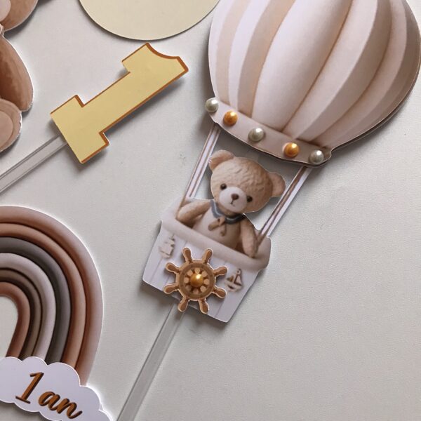 Kit Toppers Ourson Montgolfière personnalisé – Image 3