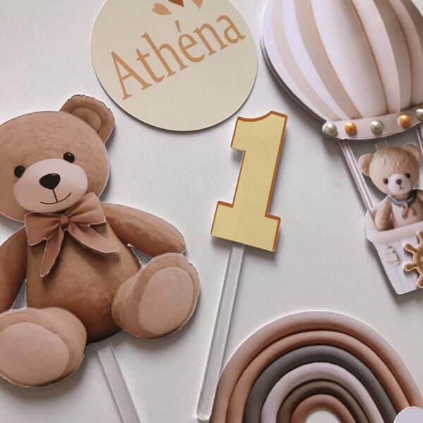 Kit Toppers Ourson Montgolfière personnalisé – Image 5