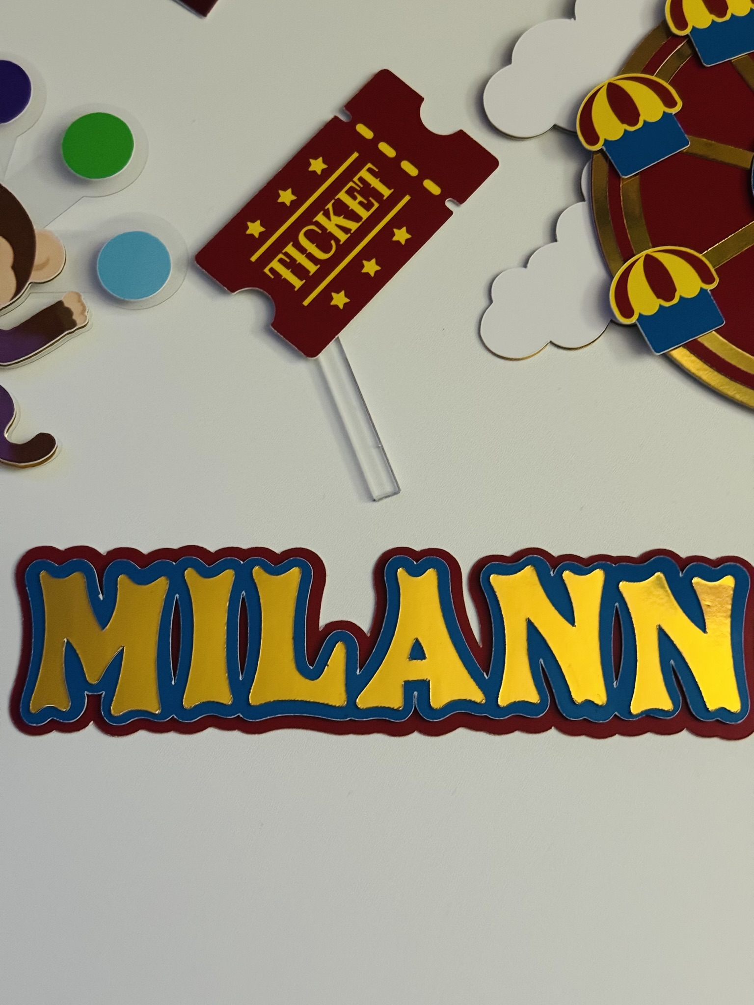 Kit Toppers CIRCUS GOLD personnalisé – Image 3