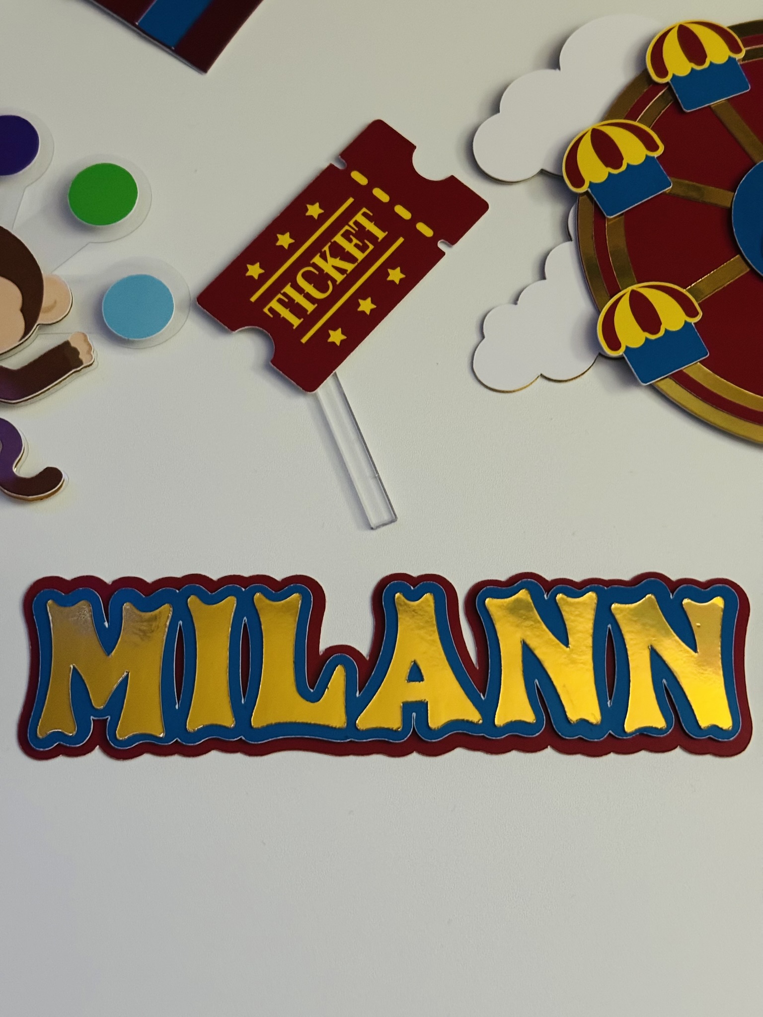 Kit Toppers CIRCUS GOLD personnalisé – Image 2