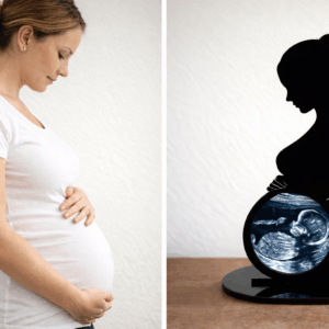 Silhouette de Grossesse Personnalisée avec Échographie