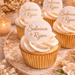 Disques Cupcakes Azyme OR SCINTILLANT Personnalisés