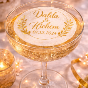 Disques Cocktail OR SCINTILLANT Personnalisés